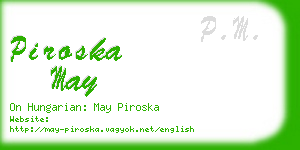 piroska may business card